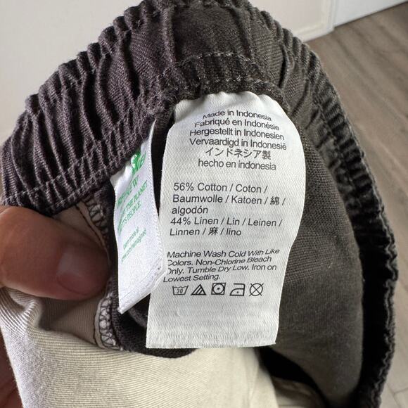 J.Crew 5.5'' Pier Short Men L Dark Gray Cotton-Linen blend Elastic Waist Zip Fly - Picture 7 of 8